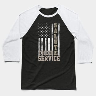 US Army T-Shirt Salute Their Service - Army Veteran Gift Baseball T-Shirt